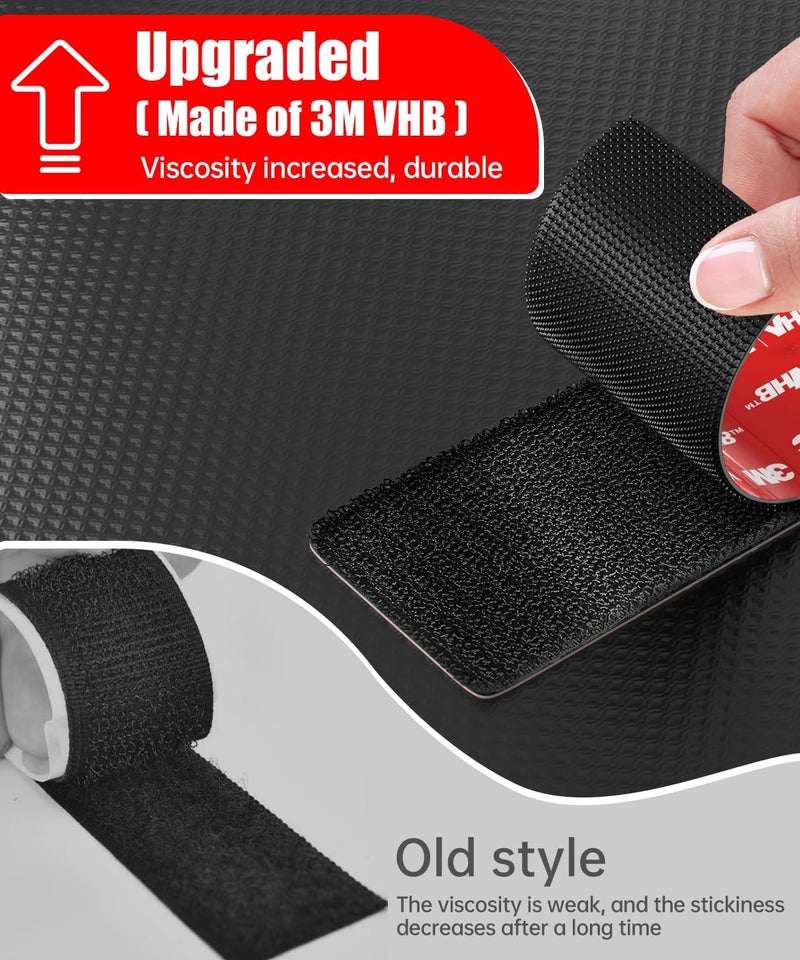 PHIXBEAR 4 inch Large Wide Hook and Loop Strips with Super Adhesive Heavy Duty, Made of 3M, Heat Resistant Waterproof, Outdoor or Indoor Use, 8 Sets Black 4x2 Inch - Image 5
